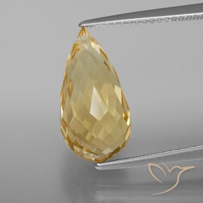 5.86ct Naturale Arancio dorato Citrino, Taglio briolette, VVS