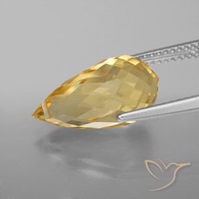 Citrino Arancio dorato naturale da 5.86 ct, Taglio briolette, VVS