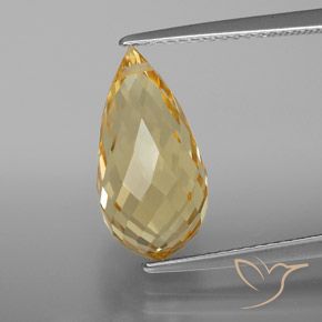 5.42ct Naturale Arancione-Oro Citrino, Taglio briolette, VVS-VS