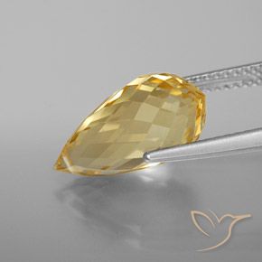 Citrino Arancione-Oro naturale da 5.42 ct, Taglio briolette, VVS-VS