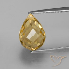 5.40ct Naturale Arancio dorato Citrino, Taglio briolette, VVS-VS