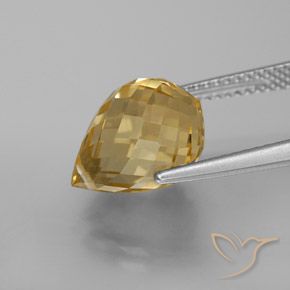 Citrino Arancio dorato naturale da 5.40 ct, Taglio briolette, VVS-VS