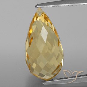 5.81ct Naturale Dorato Citrino, Taglio briolette, VVS