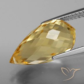 Citrino Dorato naturale da 5.81 ct, Taglio briolette, VVS