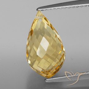 4.95ct Naturale Dorato Citrino, Taglio briolette, VVS-VS
