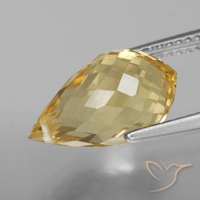 Citrino Dorato naturale da 4.95 ct, Taglio briolette, VVS-VS