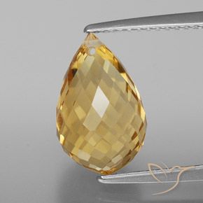 4.70ct Naturale Dorato Citrino, Taglio briolette, VVS-VS