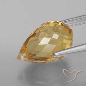 Citrino Dorato naturale da 4.70 ct, Taglio briolette, VVS-VS