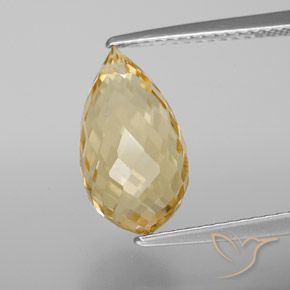 4.41ct Naturale Arancio dorato Citrino, Taglio briolette, VVS-VS