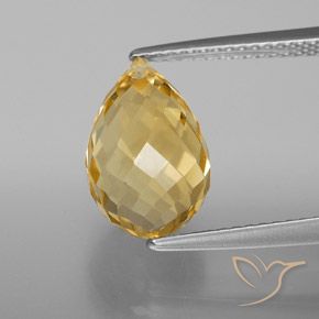 4.77ct Naturale Arancio dorato Citrino, Taglio briolette, VVS