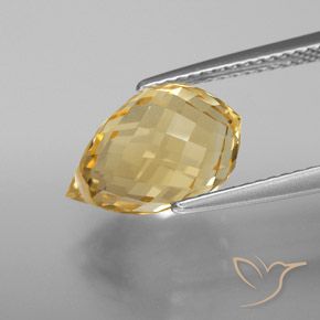 Citrino Arancio dorato naturale da 4.77 ct, Taglio briolette, VVS