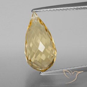 4.53ct Naturale Dorato chiaro Citrino, Taglio briolette, VVS-VS
