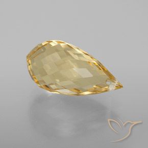 Citrino Dorato chiaro naturale da 4.53 ct, Taglio briolette, VVS-VS