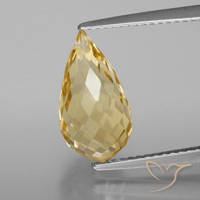 Citrino naturale dorato da 4,28 ct, briolette, VS