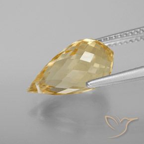 Citrino naturale dorato da 4,28 ct, briolette, VS