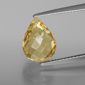 Citrino Dorato chiaro naturale da 4.22 ct, Taglio briolette, VVS-VS