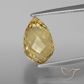 4.15ct Naturale Arancio dorato Citrino, Taglio briolette, VVS-VS