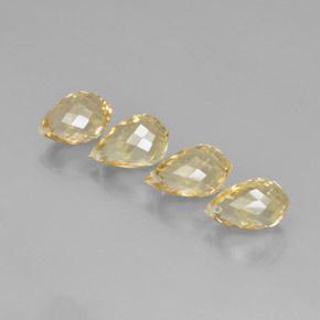 Citrino naturale dorato da 11,52 ct, briolette, VVS