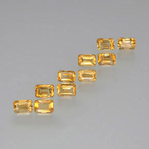 Citrino naturale dorato da 6,74 ct, taglio smeraldo, VS