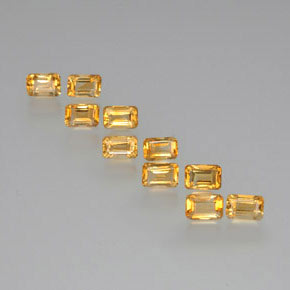 Citrino naturale dorato da 6,74 ct, taglio smeraldo, VS