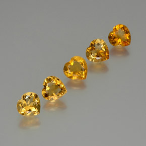 Citrino naturale dorato da 4,66 ct, a forma di cuore, VVS-VS