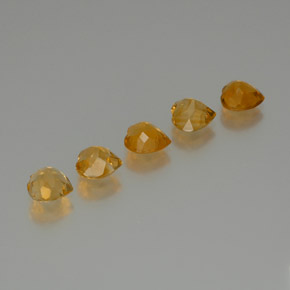 Citrino naturale dorato da 4,66 ct, a forma di cuore, VVS-VS