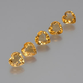 Gemme di Citrino Arancio medio-chiaro-oroG naturale da 4.74 ct, A forma di cuore, VVS-VS
