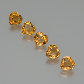 Gemme di Citrino Arancio Scuro-Oro naturale da 4.91 ct, A forma di cuore, VVS-VS