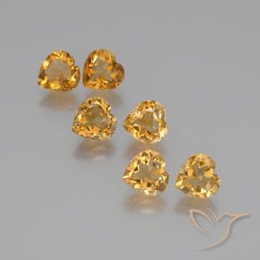 Gemme di Citrino Arancio-Oro naturale da 6.32 ct, Cuore, VVS-VS