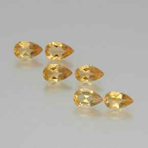 Citrino naturale dorato da 4,46 ct, taglio a pera, VS