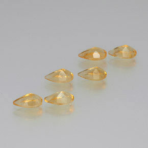 Citrino naturale dorato da 4,46 ct, taglio a pera, VS
