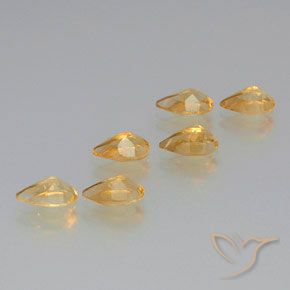Gemme di Citrino Dorato chiaro naturale da 4.37 ct, Forma a pera, VS