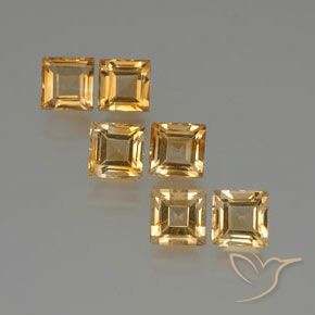 Gemme di Citrino Arancio Medio naturale da 7.47 ct, Quadrato, VS