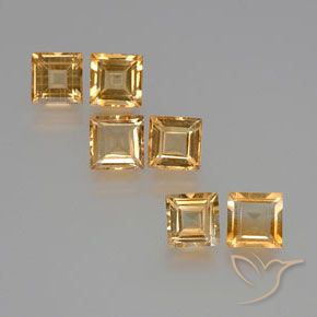 Gemme di Citrino Arancio chiaro-Oro naturale da 6.10 ct, Quadrato, VS