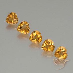 Gemme di Citrino Arancio intenso-OroG naturale da 4.87 ct, Cuore, VS