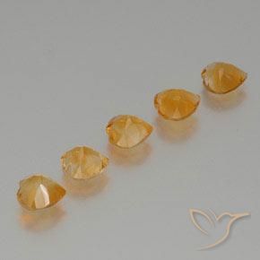 Gemme di Citrino Arancio intenso-OroG naturale da 4.87 ct, Cuore, VS