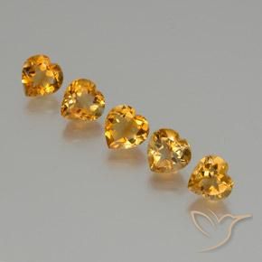 Gemme di Citrino Arancio intenso-OroG naturale da 5.22 ct, Cuore, VS