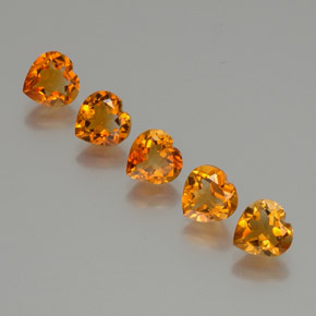 Gemme di Citrino Arancio medio-scuro naturale da 5.48 ct, A forma di cuore, VS
