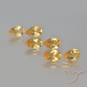 4.92ctw Naturale Arancio medio-chiaro-oroG Citrino, Forma a pera, VS