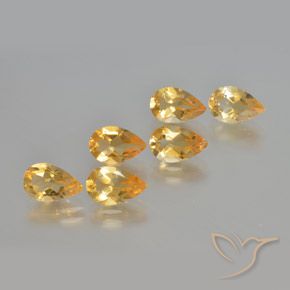 Gemme di Citrino Arancio medio-chiaro-oroG naturale da 4.92 ct, Forma a pera, VS