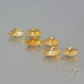 Gemme di Citrino Arancio medio-chiaro-oroG naturale da 4.92 ct, Forma a pera, VS