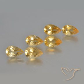 Gemme di Citrino Dorato naturale da 4.80 ct, Forma a pera, VS