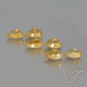 Gemme di Citrino Dorato naturale da 4.80 ct, Forma a pera, VS