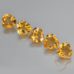 Gemme di Citrino Arancio-Oro naturale da 4.82 ct, Cuore, VS