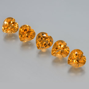 Citrino naturale dorato da 6,11 ct, a forma di cuore, VS