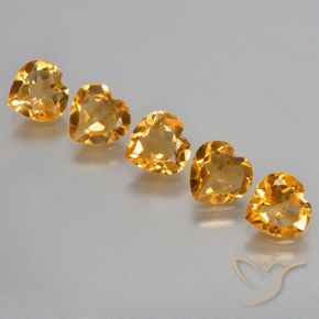 Gemme di Citrino Arancio intenso-OroG naturale da 4.29 ct, Cuore, VS