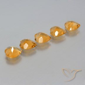 Gemme di Citrino Arancio intenso-OroG naturale da 4.29 ct, Cuore, VS