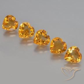 Gemme di Citrino Arancio Scuro-Oro naturale da 4.92 ct, Cuore, VS