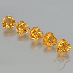 Gemme di Citrino Arancio Scuro-Oro naturale da 5.82 ct, Cuore, VS