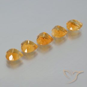 Gemme di Citrino Arancio Scuro-Oro naturale da 5.82 ct, Cuore, VS